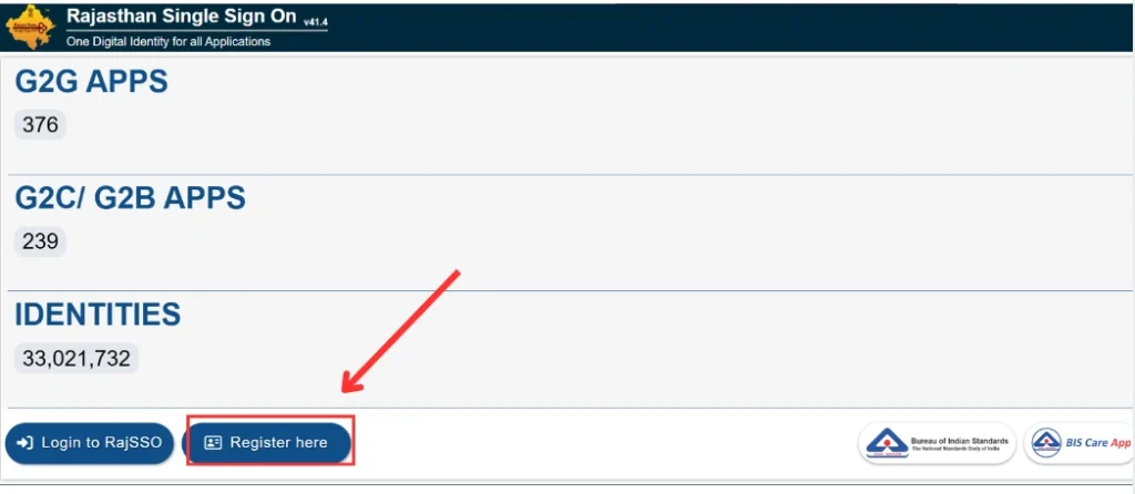 Click on the Register here 